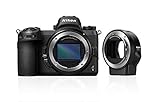 Nikon Z 6 Spiegellose Vollformat-Kamera mit Nikon FTZ-Adapter (24,5 MP, 12 Bilder pro Sek., 5 Achsen-Bildstabilisator, OLED-Sucher mit 3,69 Millionen Bildpunkten, AF mit 273 Messfeldern, 4K UHD Video)