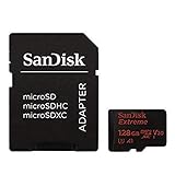 SanDisk Extreme 128 GB microSDXC Speicherkarte und SD-Adapter mit A1-App-Performance bis zu 100 MB/Sek., Class 10, U3, V30